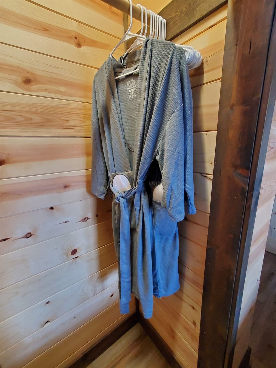 Robes and slippers provided during your stay