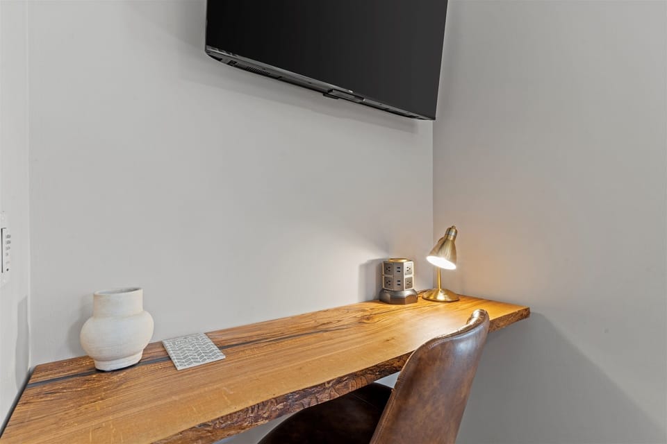 Dedicated second-floor workspace located inside one of the king bedrooms—perfect for remote work or quick check-ins.