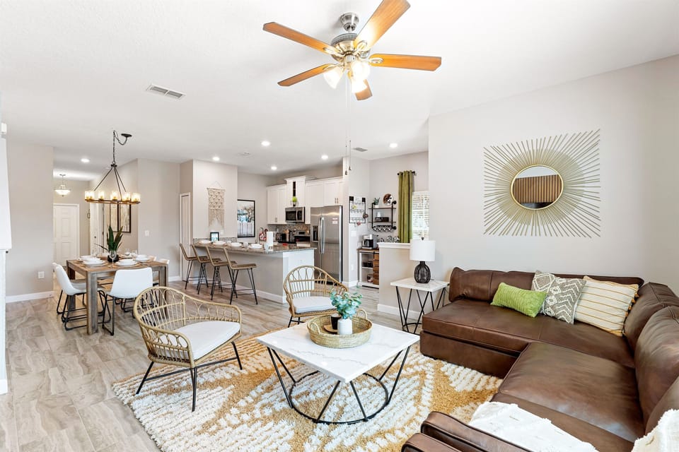 Can you find Yoshi?  The comfortable sofa and seating will entertain the entire family.