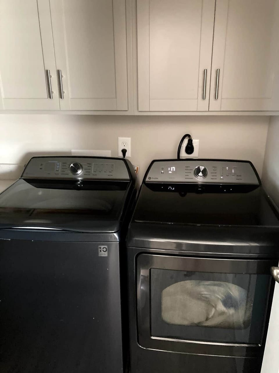 New washer and dryer big enough for the whole family and guests.