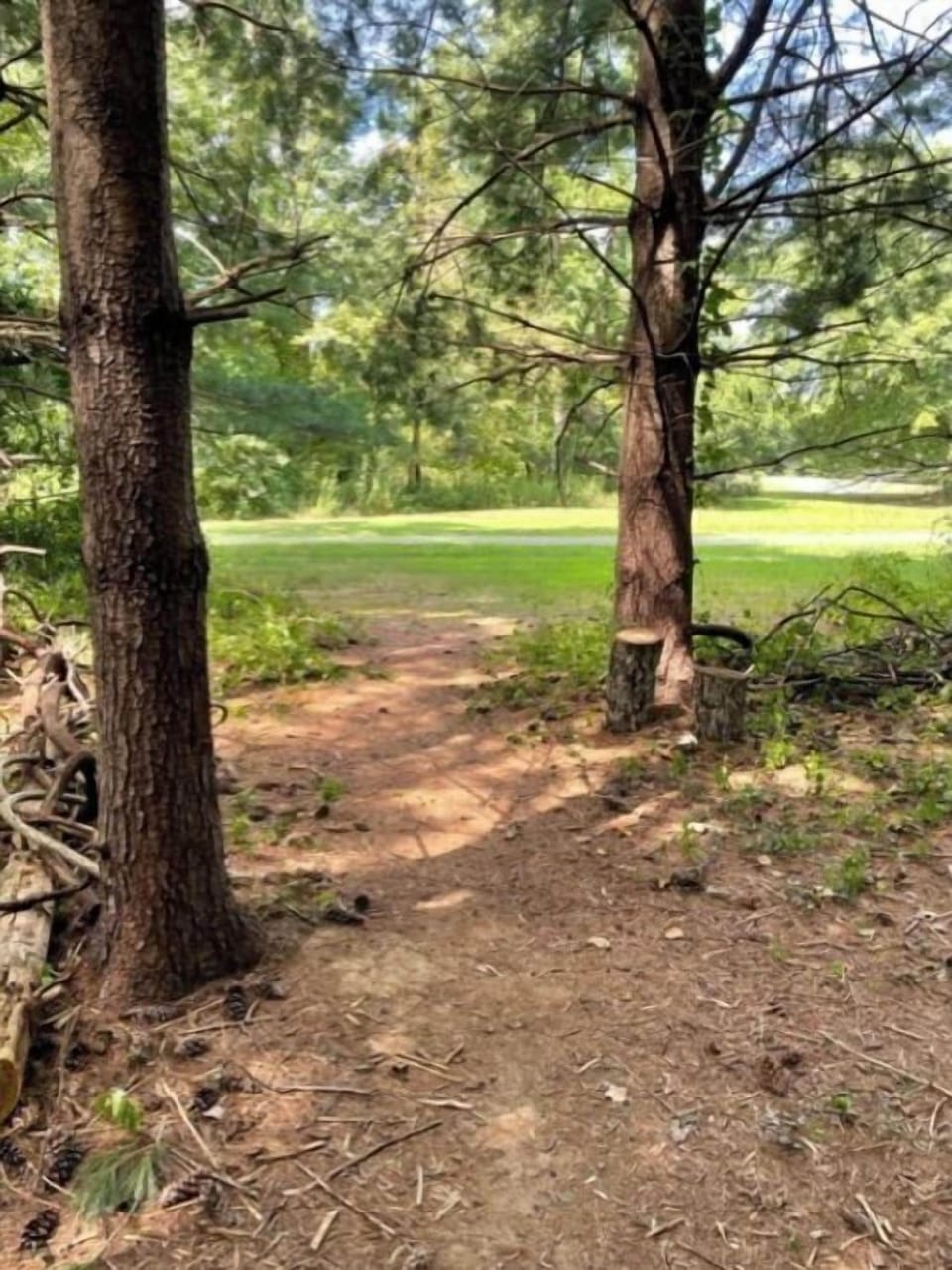 Down the path and into the park, 100 yards from the main house and ice rink.