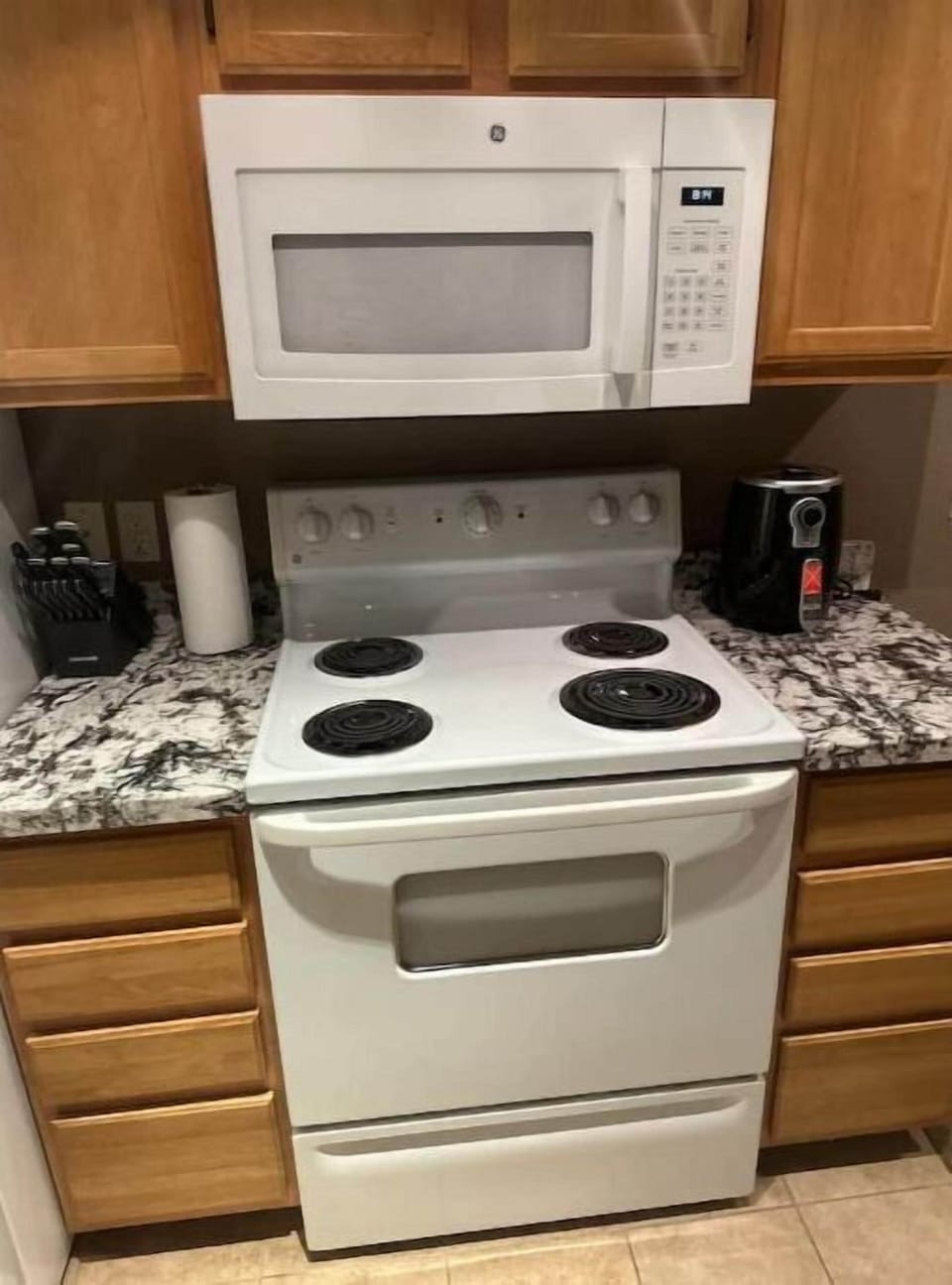 Stove and some kitchen items.