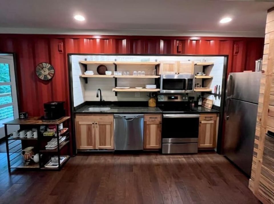 Kitchen, built into the shipping container