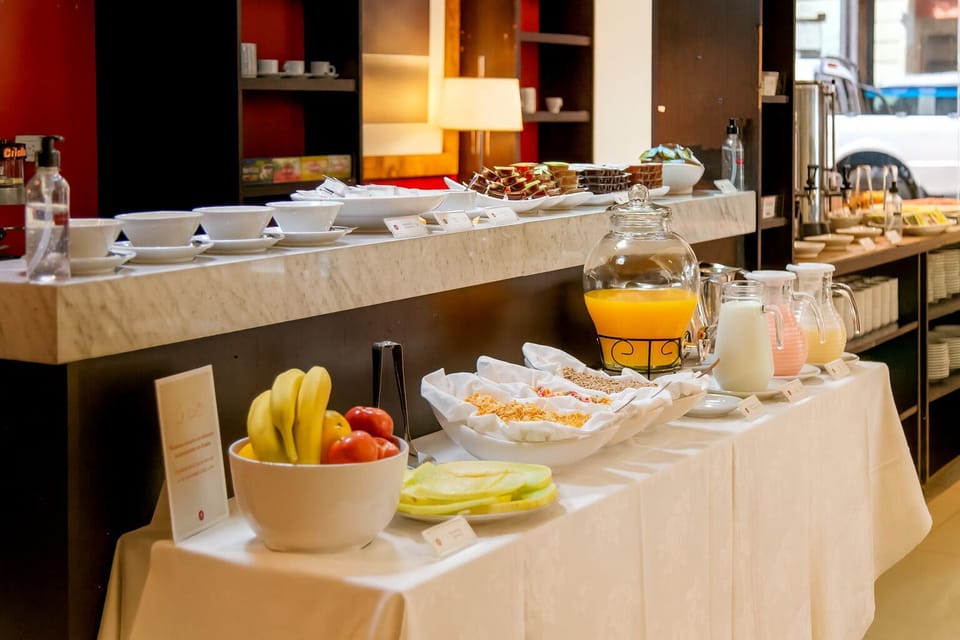 Savor a colorful buffet spread with plenty of choices.