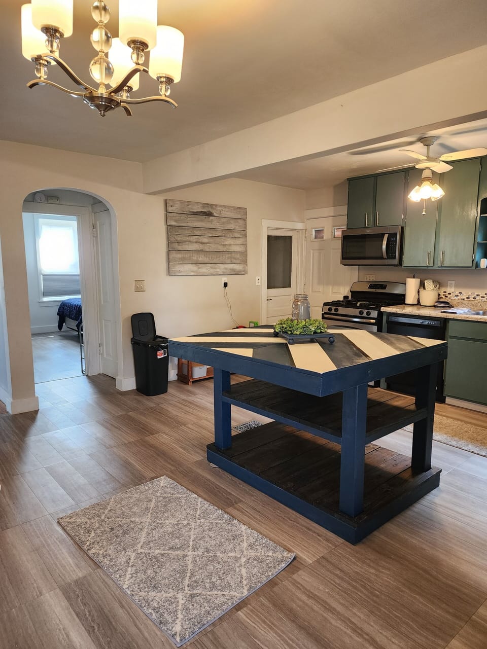 kitchen into master bedroom 