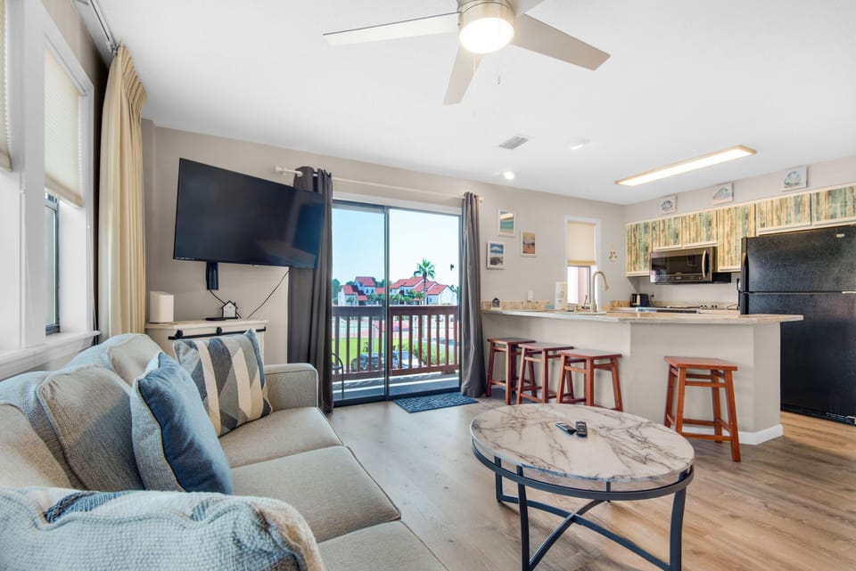 Enjoy a movie on the flat screen TV