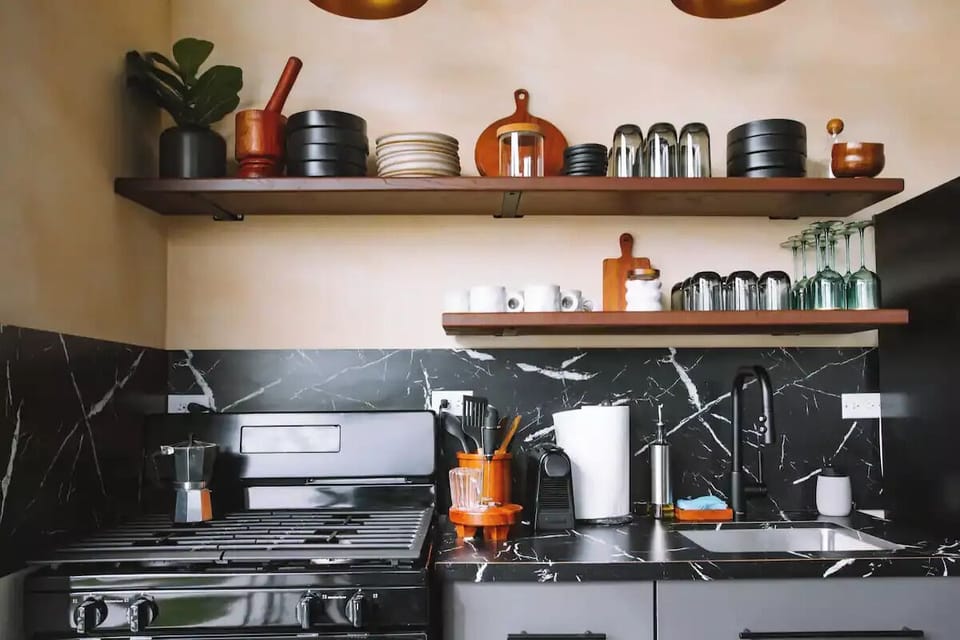 Fully equipped kitchen where you can cook delicious meals during your stay.