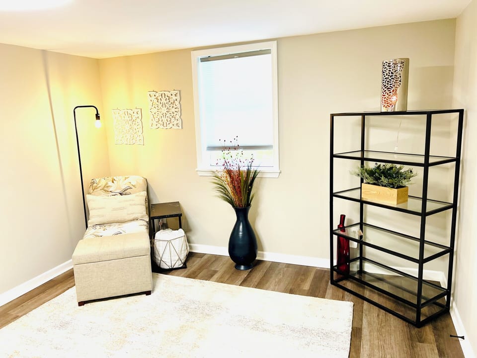 Sitting area in lower level master suite