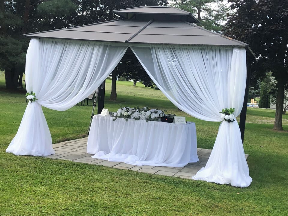 Backyard Gazebo on wedding day
