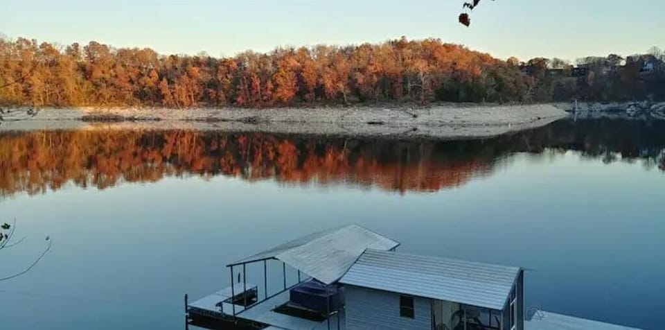 stairs going up from the dock with low lake level