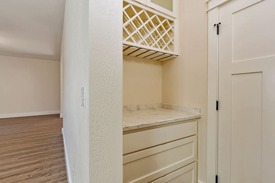 The pantry can store plenty of food and wine! 