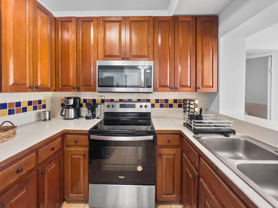 Modern studio kitchen set up for convenience and comfort