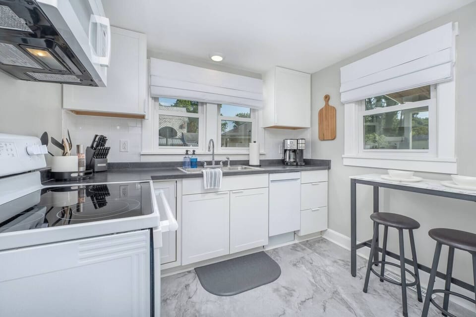 Fully stocked kitchen with updated appliances. 