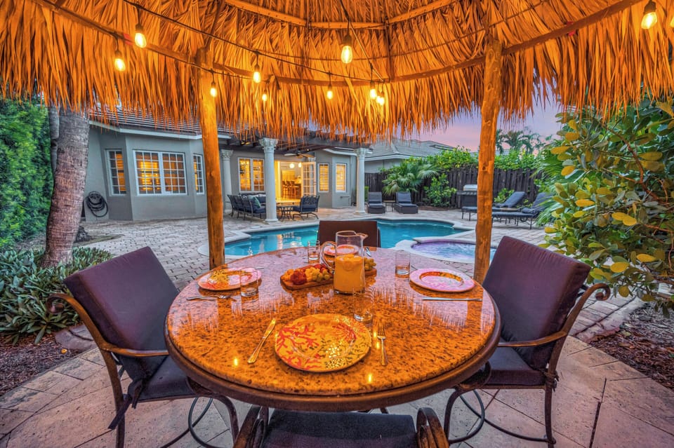 Escape to island vibes and gather in our cozy tiki hut, where good food and great company meet!