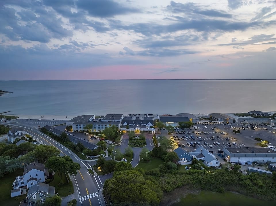 Take in the breathtaking aerial view of the oceanfront resort.