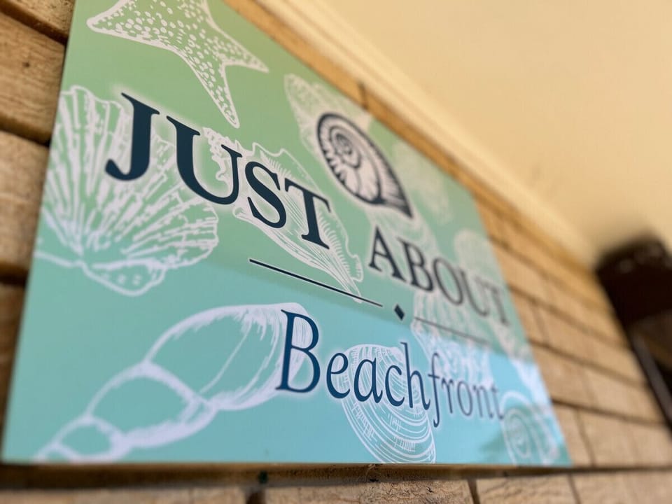Just About Beachfront Sign