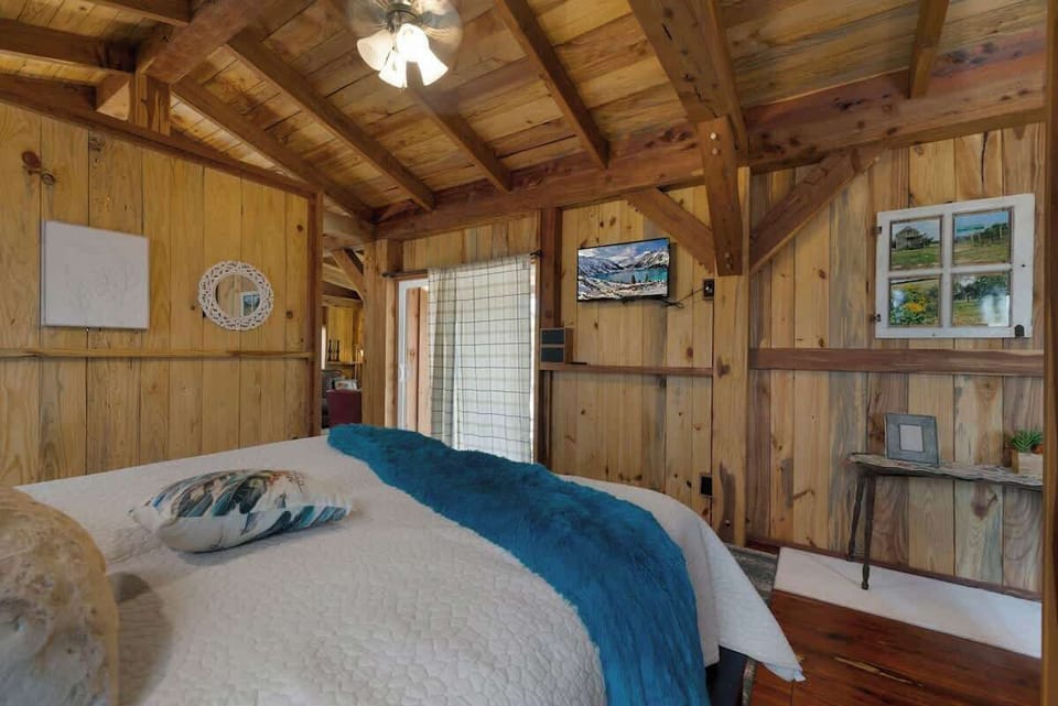 Flat screen TV in the bedroom.