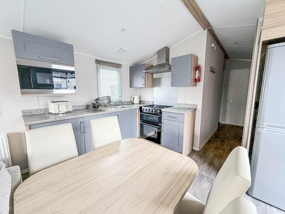 Bright, modern kitchen and dining area for family meals