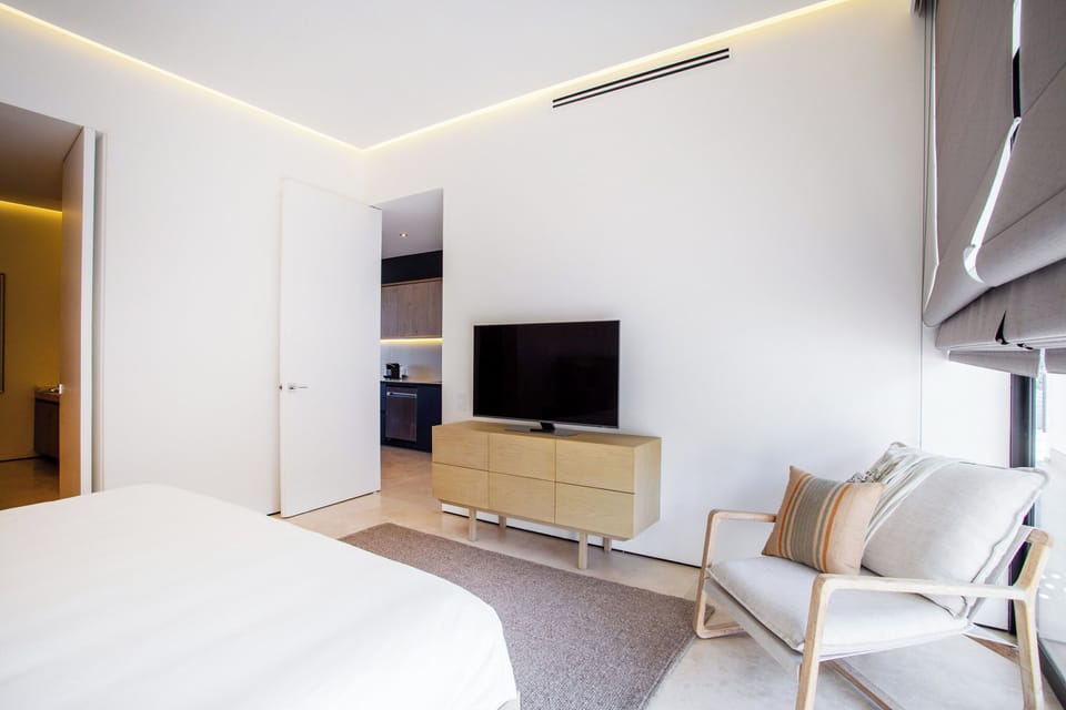 The air-conditioning bedroom boasts a smart TV for your convinience
