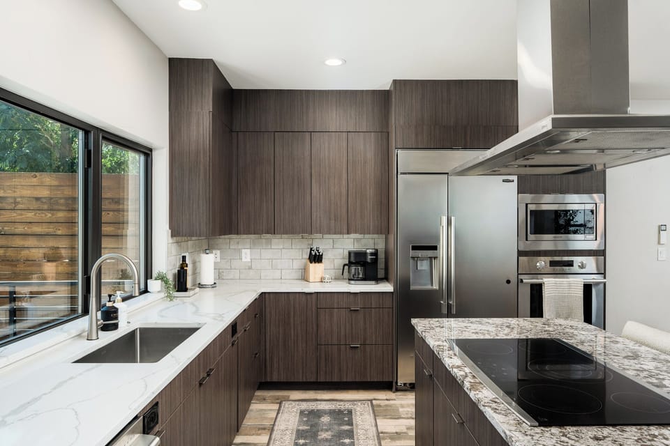 Chef's kitchen with high end appliances & everything you'll need to make meals 
