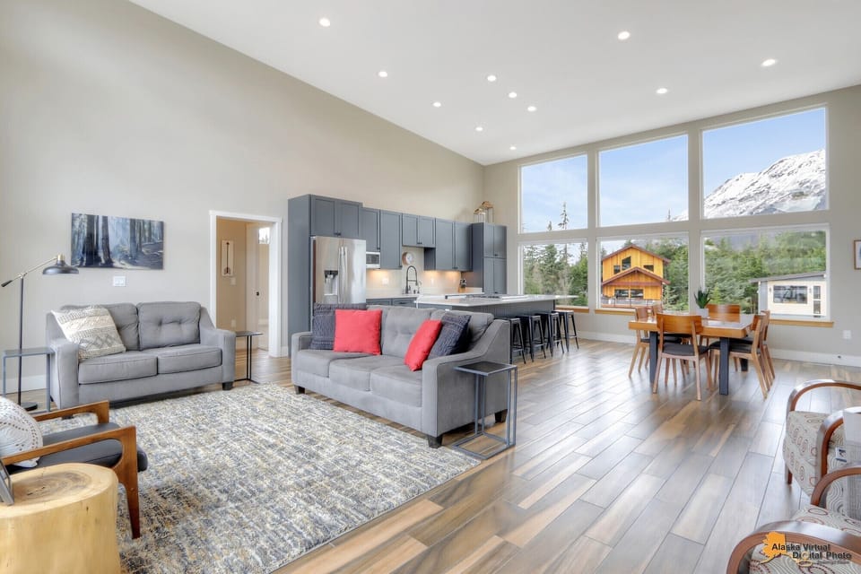 Enjoy stunning mountain views from both ends of our spacious open-plan layout.