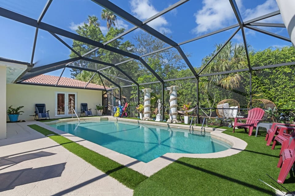Plenty of seating around the pool.