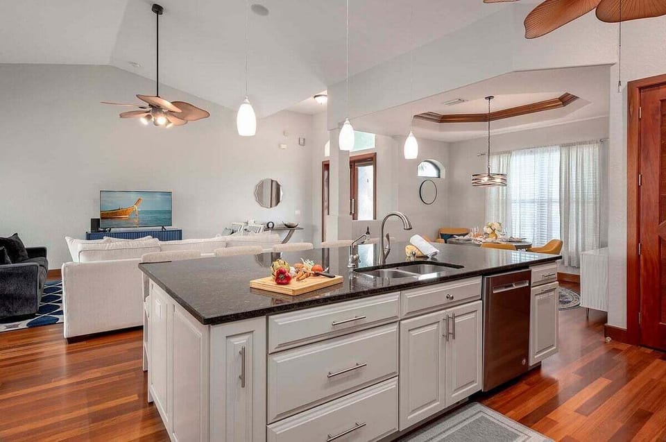 Kitchen with Open Floor Plan to Living and Dining