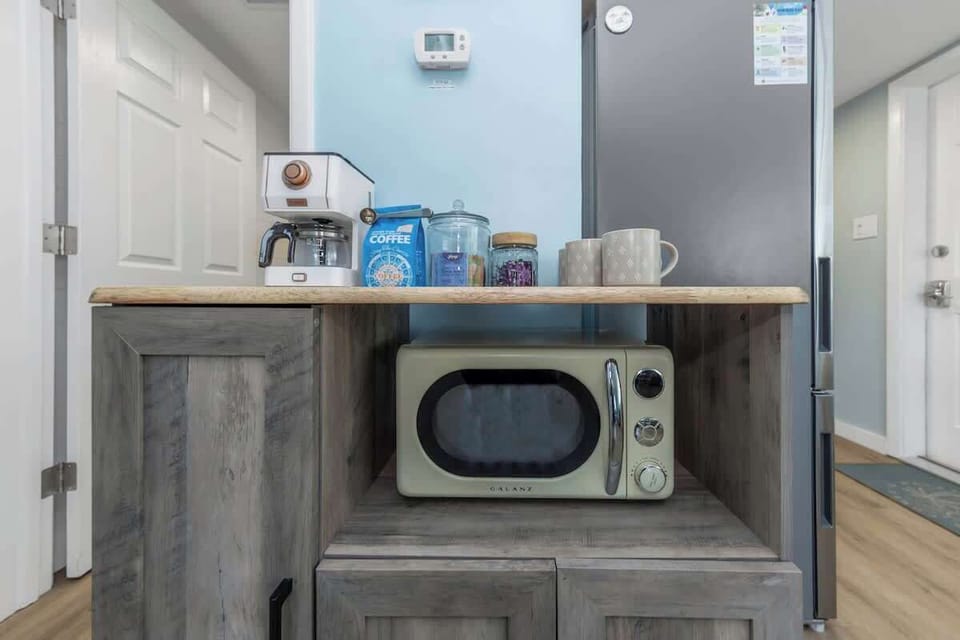 Coffee Bar with locally roasted organic coffee, organic sugar and organic tea! 