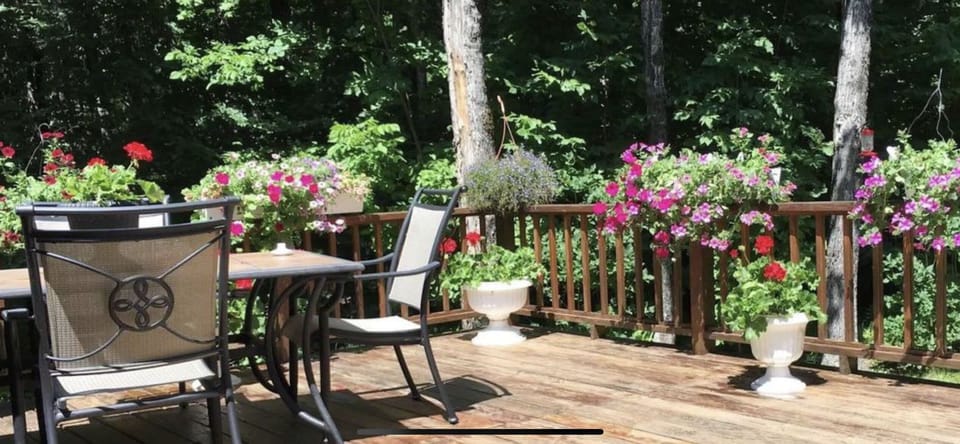 One of the two decks in summer