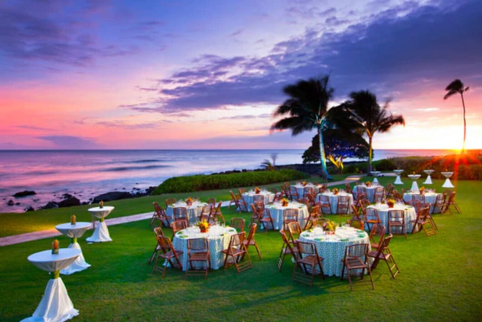 Outdoor banquet area
