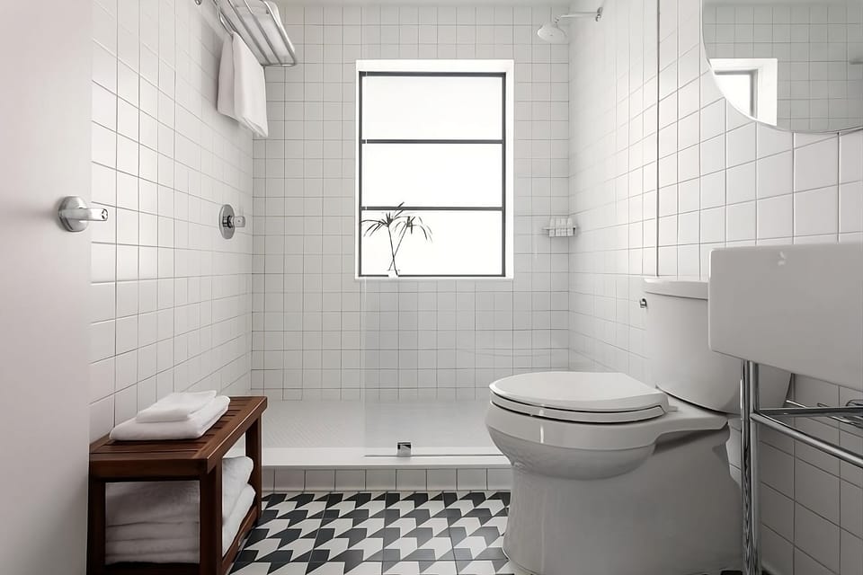 Rinse away the day in a crisp, tiled walk-in shower.