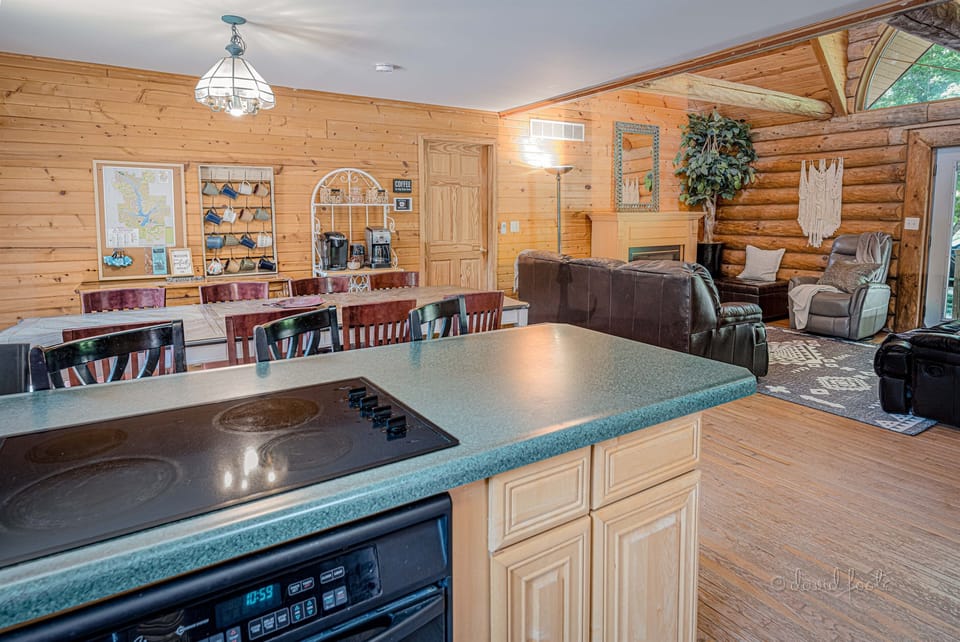 Kitchen Island open to dining room and living room