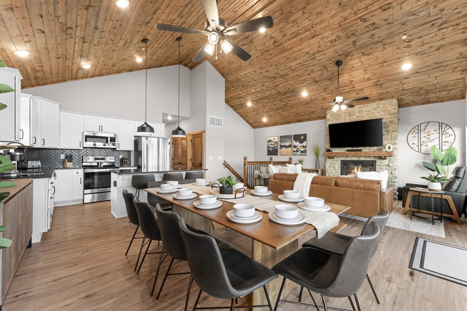 Experience the ultimate dining experience with ample indoor seating for 15 at the dining table and island. Unleash your culinary skills in our fully equipped kitchen, perfect for whipping up your favorite meals.