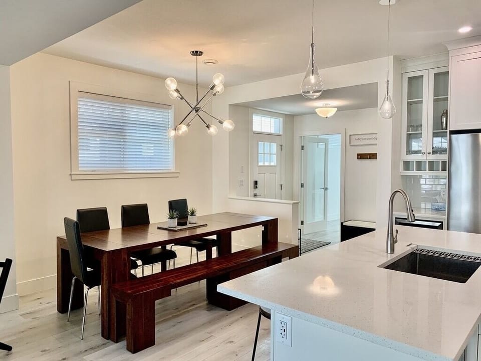 Dining space and at island seating