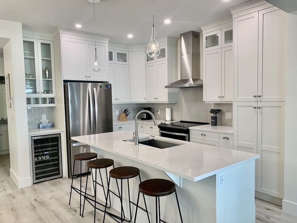 Open concept kitchen dining and living room 