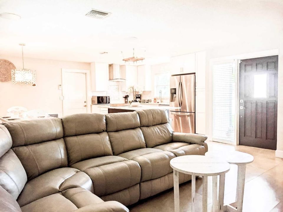 Living area with reclining sofa