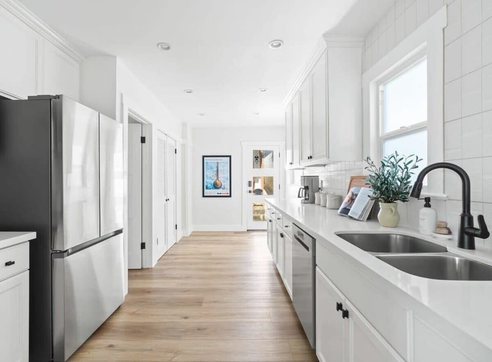 The kitchen in this home is a chef's dream, with stainless steel appliances and ample counter space for preparing meals.