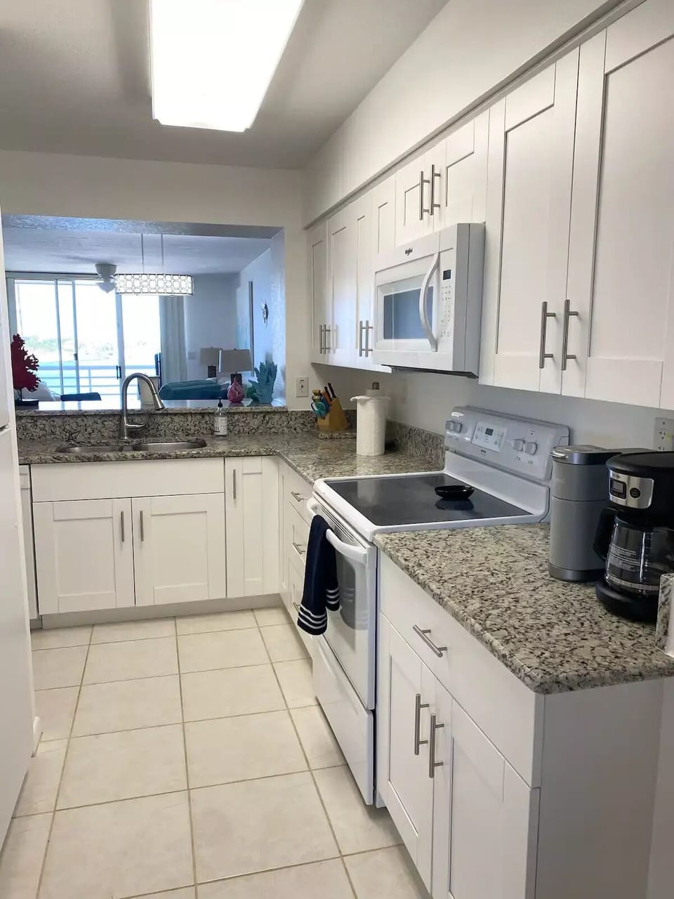 Fully stocked kitchen with plenty of basic supplies to begin your stay