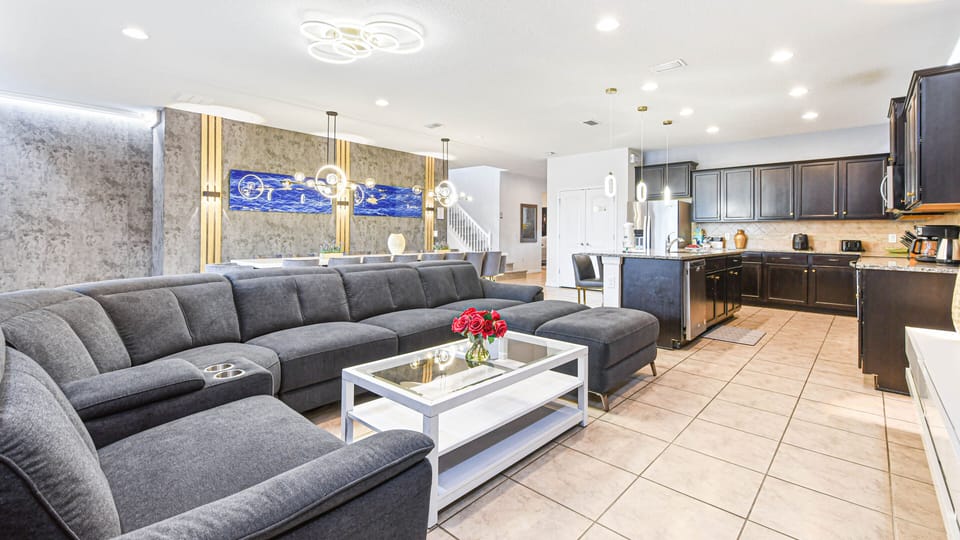 Spacious open-plan living, dining, and kitchen area—perfect for gatherings!