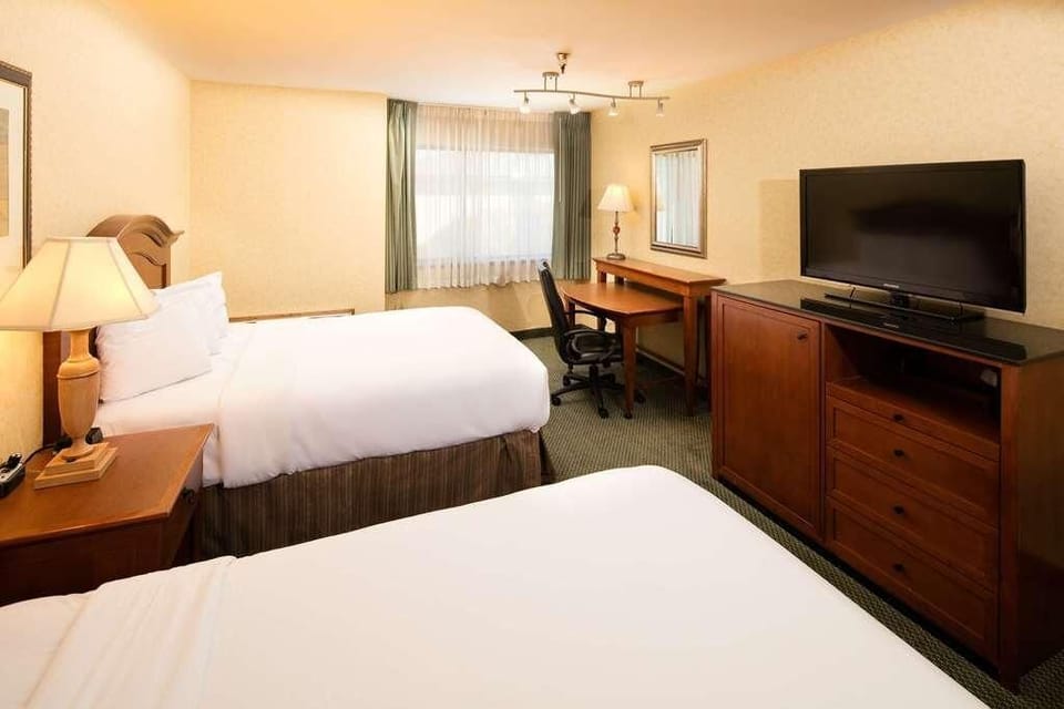 Refresh and recharge in a bright room with comfortable bedding.