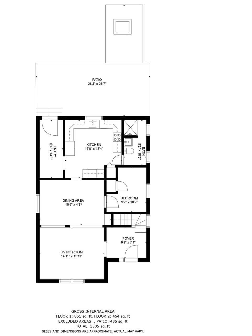Downstairs floor plan with room labels