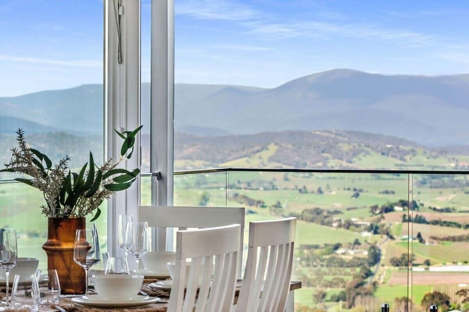 Dining area overlooking views.