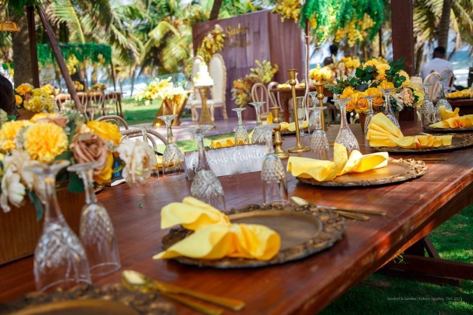 Outdoor banquet area
