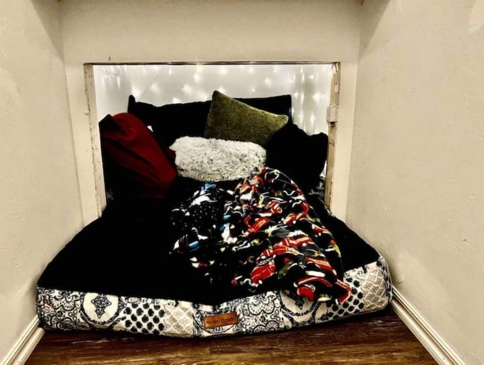 kids play room under the stairs 