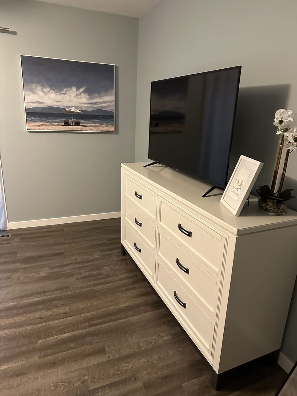 The Master Bedroom Offers Entertainment and Great Storage Space