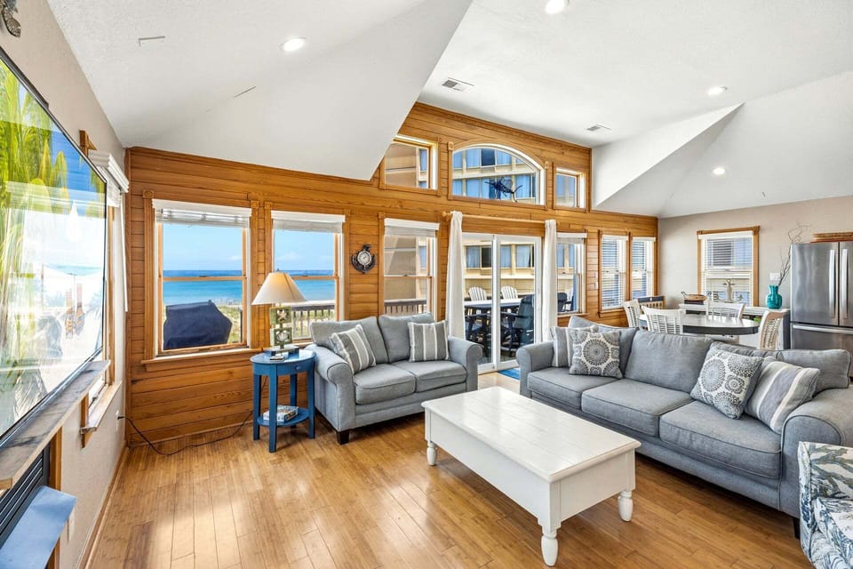 Breathtaking Atlantic views from the living room. (Note: Fireplace is NOT available for guest use.)