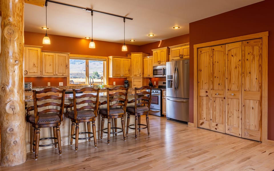 Breakfast bar with additional seating