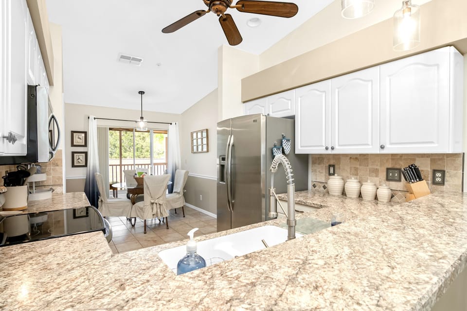 Updated stainless appliances and commercial stainless faucet.