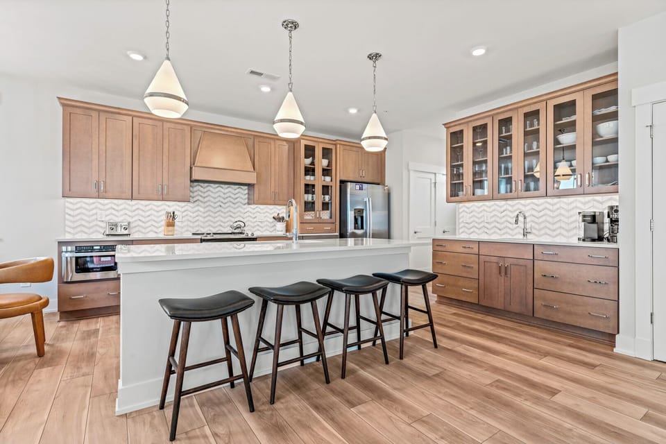 Kitchen with Bar Seating on Third Floor