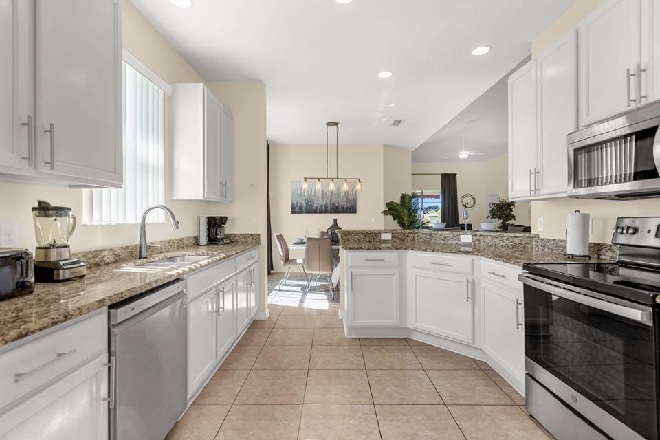 Large Kitchen with Stainless Steel Appliances